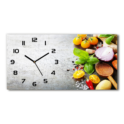 Reloj de cristal horizontal Verduras