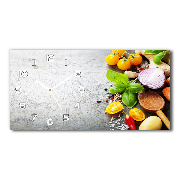 Reloj de cristal horizontal Verduras