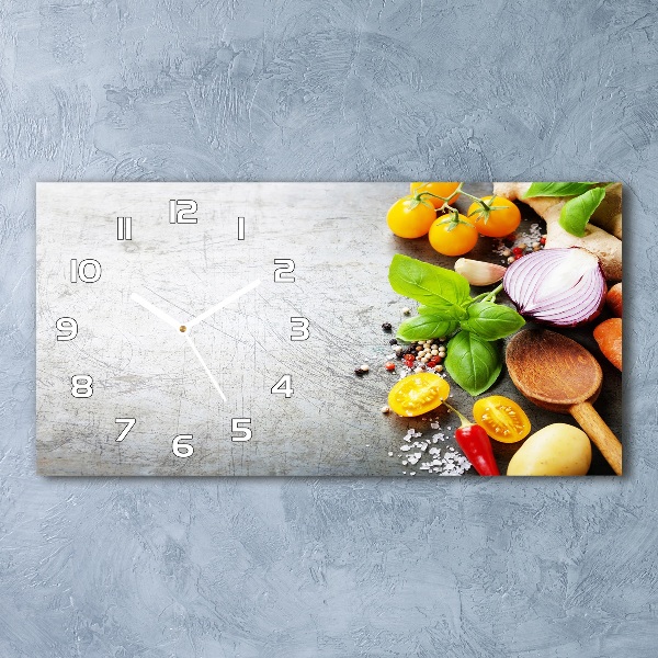 Reloj de cristal horizontal Verduras