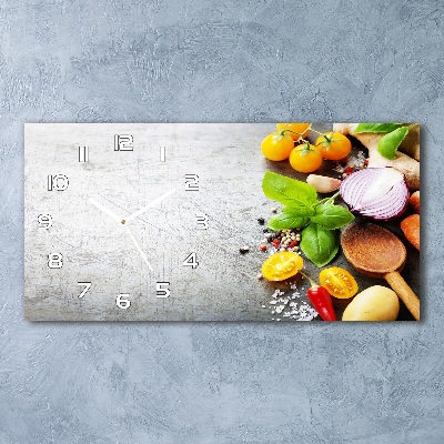 Reloj de cristal horizontal Verduras
