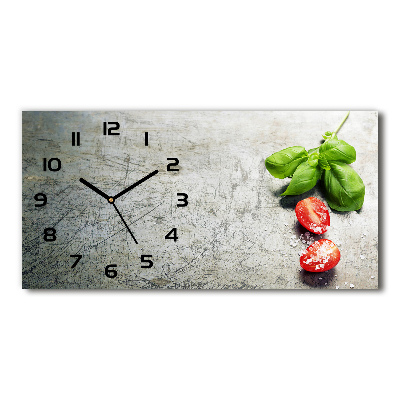 Reloj rectangular Tomates y albahaca