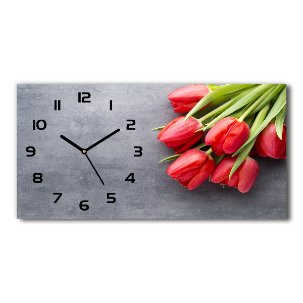 Reloj rectangular Tulipanes rojos