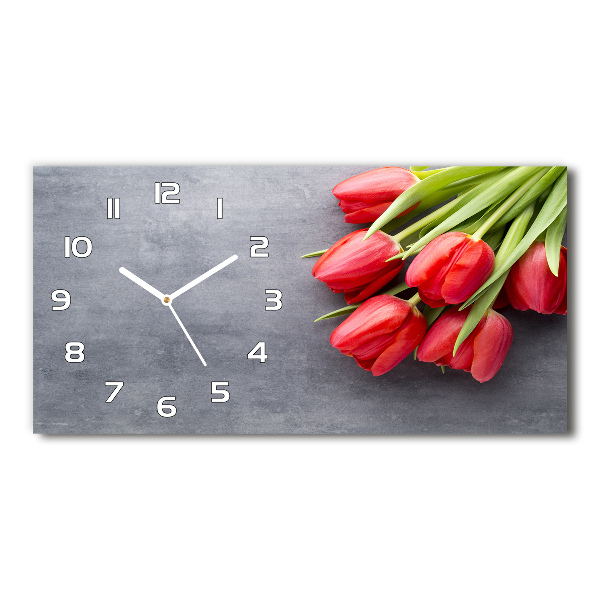 Reloj rectangular Tulipanes rojos