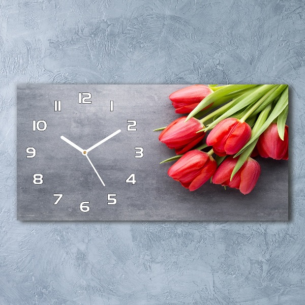 Reloj rectangular Tulipanes rojos