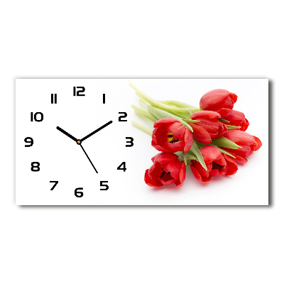 Reloj horizontal Tulipanes rojos