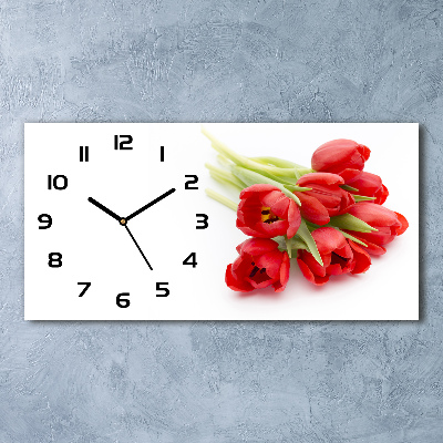 Reloj horizontal Tulipanes rojos