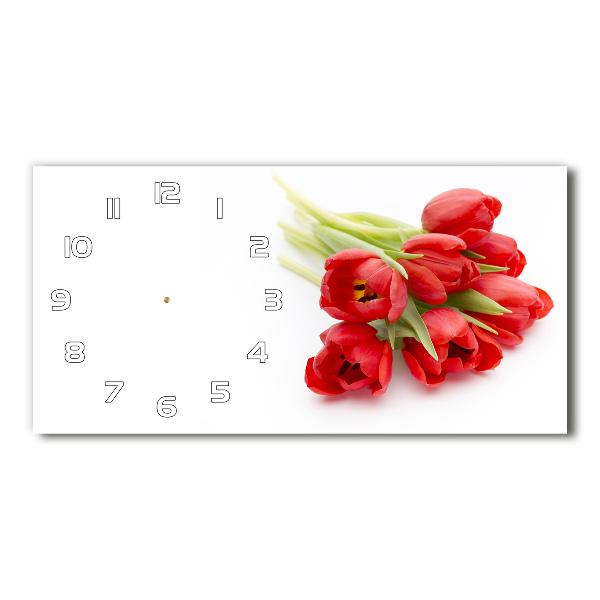 Reloj horizontal Tulipanes rojos