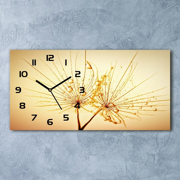 Reloj de cristal horizontal Semillas de diente de león