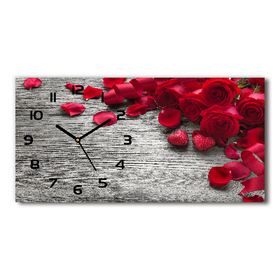 Reloj rectangular Rosas rojas