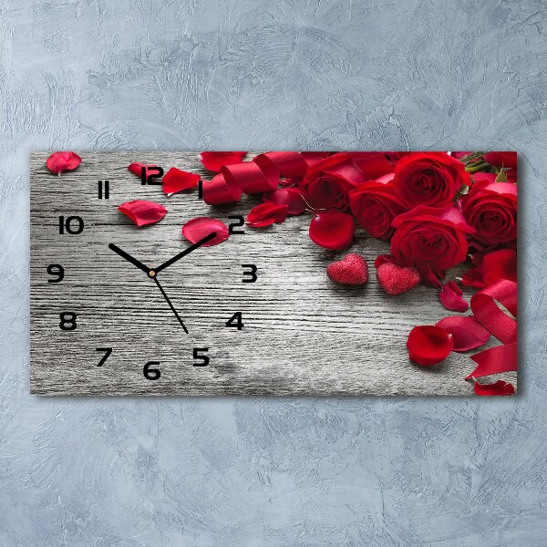 Reloj rectangular Rosas rojas