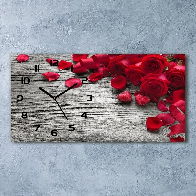 Reloj rectangular Rosas rojas