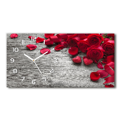Reloj rectangular Rosas rojas