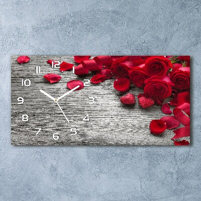 Reloj rectangular Rosas rojas