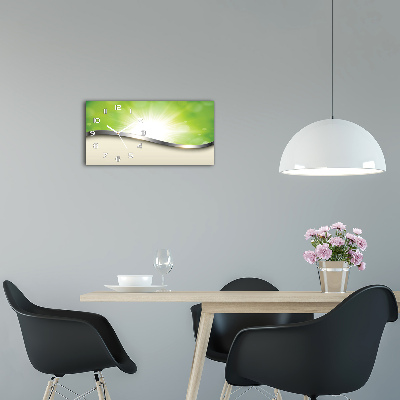 Reloj horizontal Abstracción verde