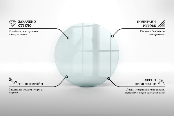 Protector suelo para estufa de leña transparente