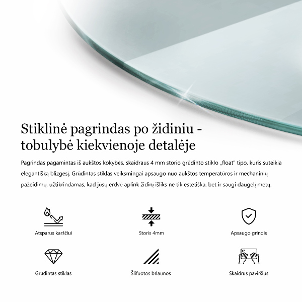 Szkło pod kominek okrągłe transparentne