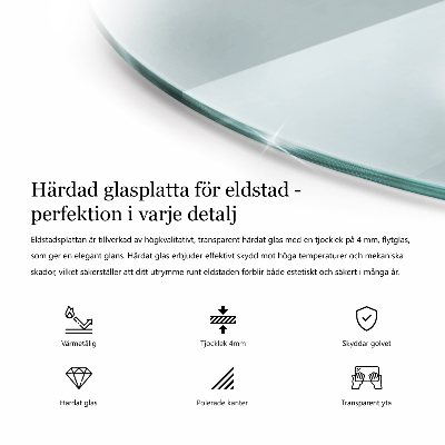 Szkło pod kominek okrągłe transparentne