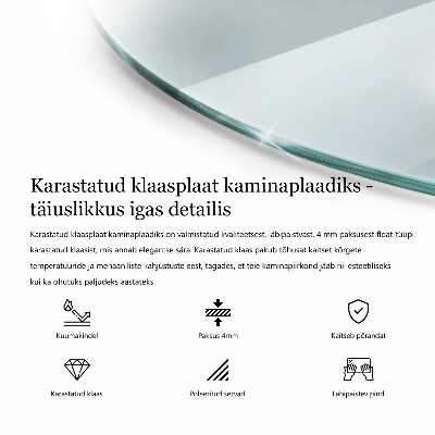 Szkło pod kominek okrągłe transparentne