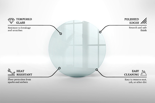 Protector suelo para estufa de leña transparente