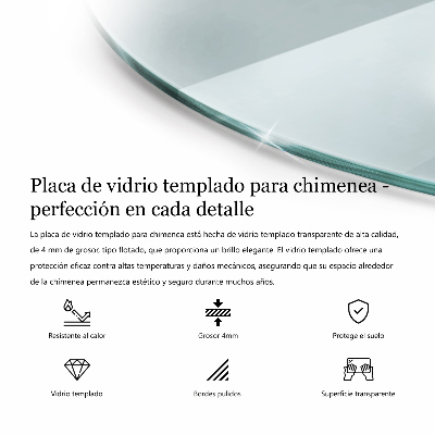 Placa protección suelo estufa semicircular transparente