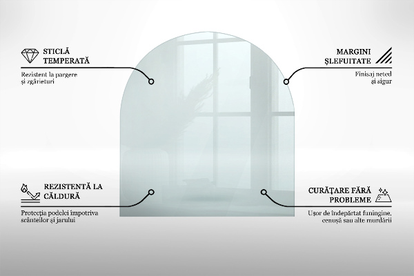 Szyba pod kozę półokrągła transparentna