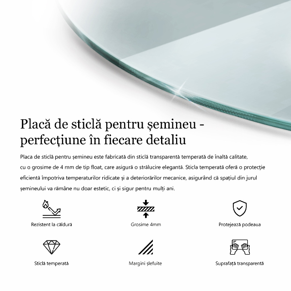 Placa protección suelo estufa semicircular transparente