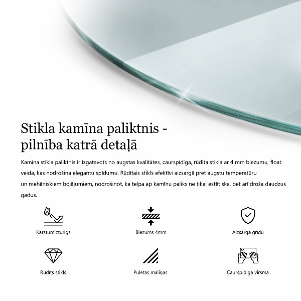 Szyba hartowana pod kominek ćwiartka transparentna