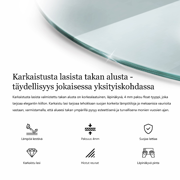 Szyba hartowana pod kominek ćwiartka transparentna