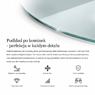 Szyba hartowana pod kominek ćwiartka transparentna