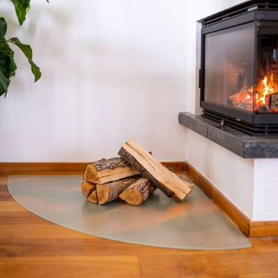 Cuarto de círculo placa de vidrio para chimenea con efecto óptico de cristal mate