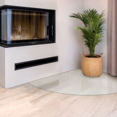 Cuarto de círculo placa de vidrio para chimenea con efecto óptico de cristal mate