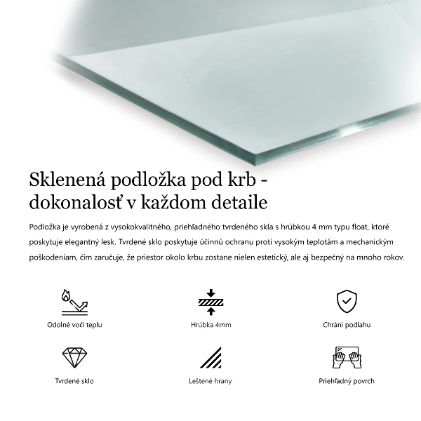 Szkło przed kominek sześciokątne transparentne