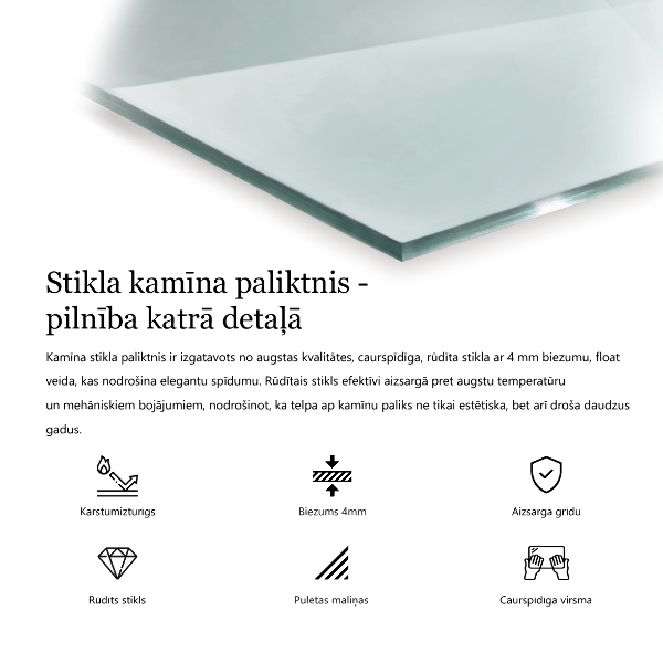 Szkło przed kominek sześciokątne transparentne