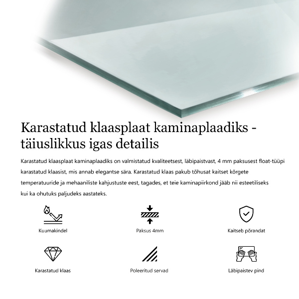 Szkło przed kominek sześciokątne transparentne