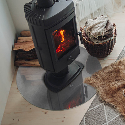 Protector de suelo para estufas Textura de hormigón con efecto