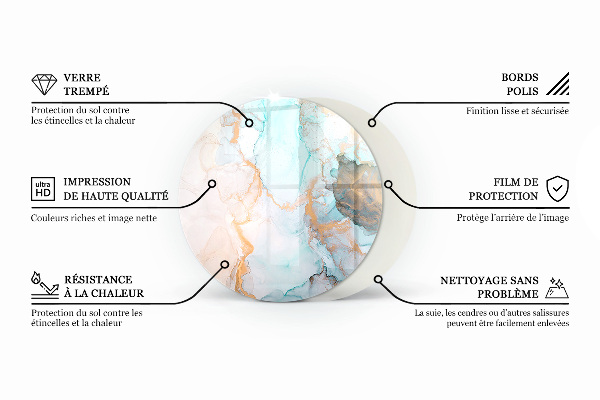 Szyba pod kominek Naturalny wzór marmuru