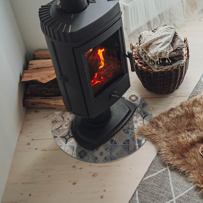 Protector de suelo para estufas Patrones de mosaico en azulejos