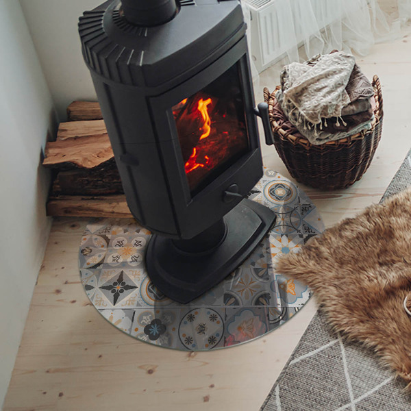 Protector de suelo para estufas Patrones de mosaico en azulejos