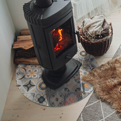 Protector de suelo para estufas Patrones de mosaico en azulejos