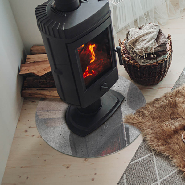 Protector de suelo para estufas Textura de hormigón crudo