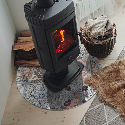 Protector de suelo para estufas Patrones de mosaico en azulejos