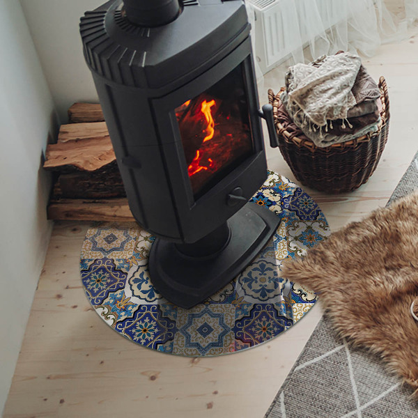 Placa de protección para estufa Patrón de mosaico con flores