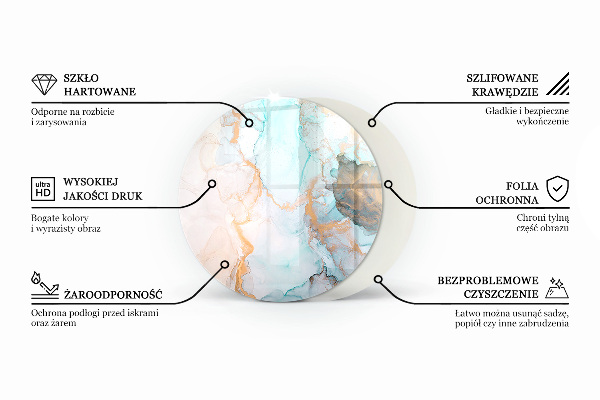 Szkło pod kominek Geometria z drewnem