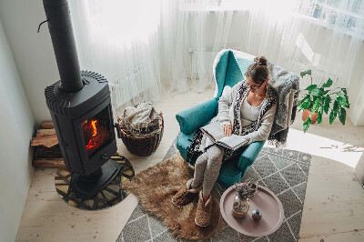 Placa de protección para estufa Geometría con madera