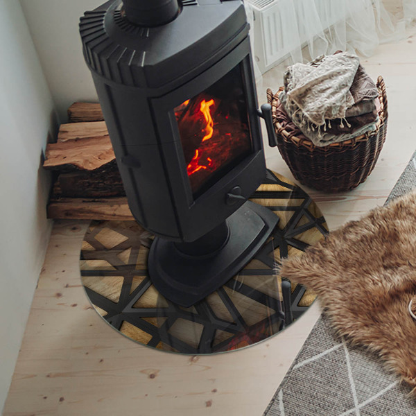 Placa de protección para estufa Geometría con madera