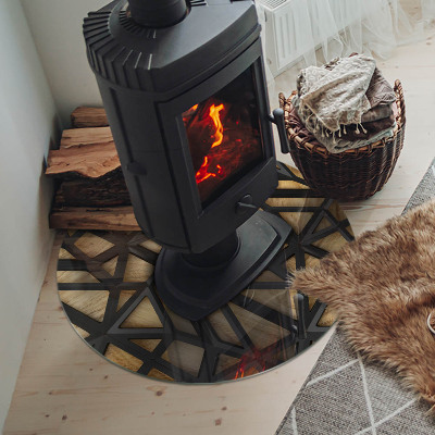 Placa de protección para estufa Geometría con madera