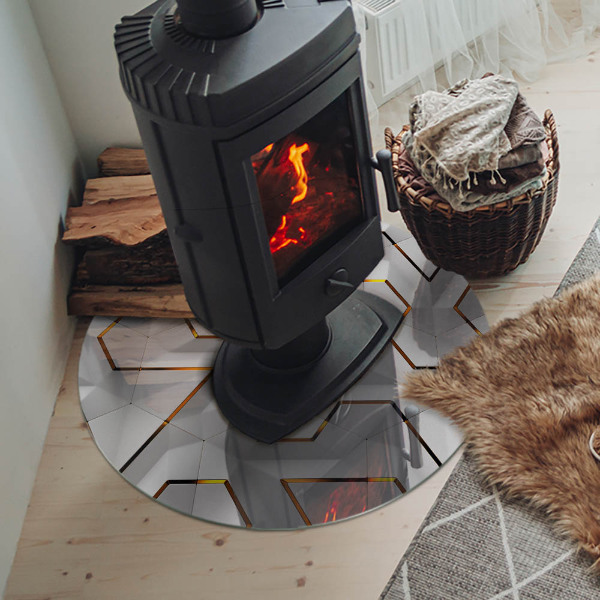 Protector de suelo para estufas Patrón geométrico 3D