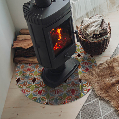 Protector de suelo para estufas Patrones poligonales en una cuadrícula