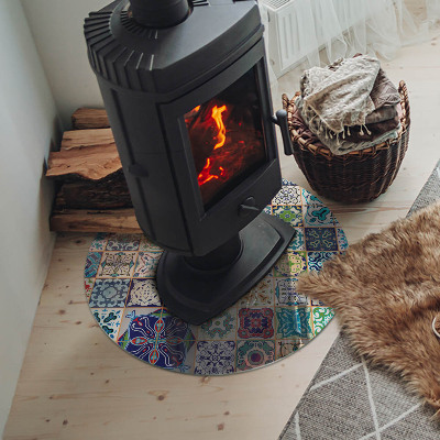 Podkładka pod kominek Wzory mozaikowe na płytkach