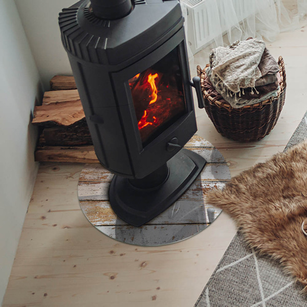 Protector de suelo para estufas Tabla de madera dañada